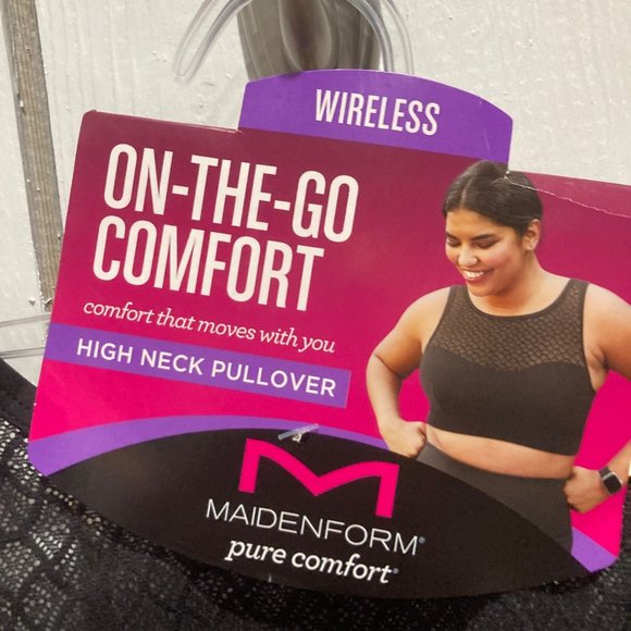 NWT Maidenform high neck pull over comfort bra black lace S - Picture 3 of 7